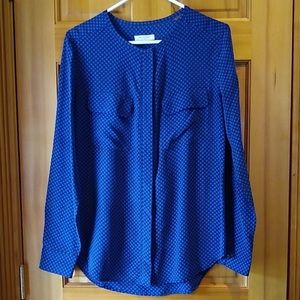 EUC Equipment Silk Houndstooth Print Blous…